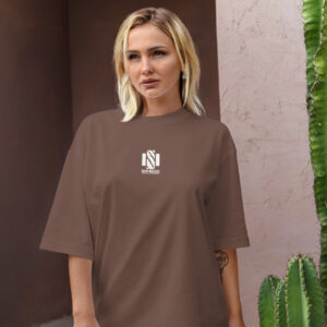 femme-t-shirt-marron-oversize-logo-body-nosaur-